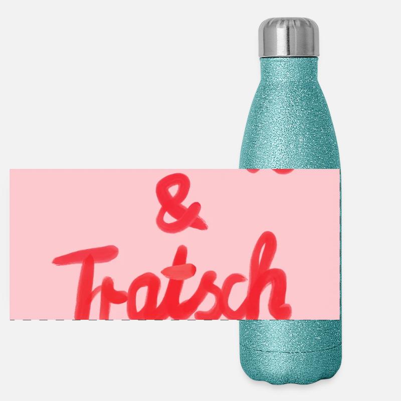 Klatsch & Tratsch - rosa rot Panorama Glitzer Isolierflasche 500 ml