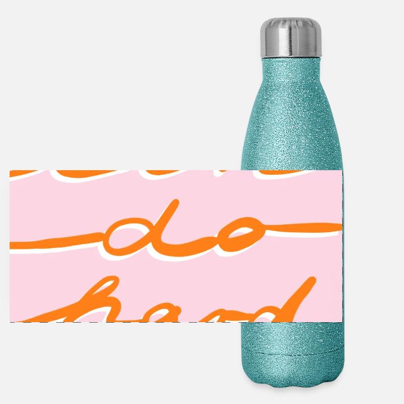 You can - rosa orange Panorama Glitzer Isolierflasche 500 ml