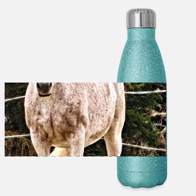 Affiche de portrait de cheval Apple Gourde isotherme panoramique pailletée 500 ml