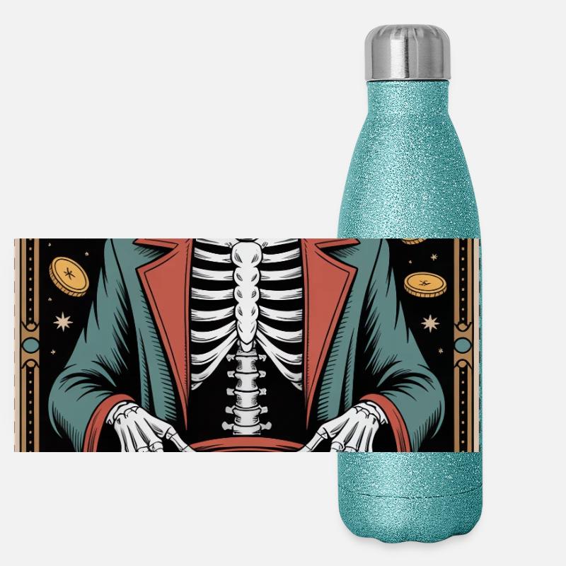 Le Magicien Fauché Sorcier Sorcier Tarot Gourde isotherme panoramique pailletée 500 ml
