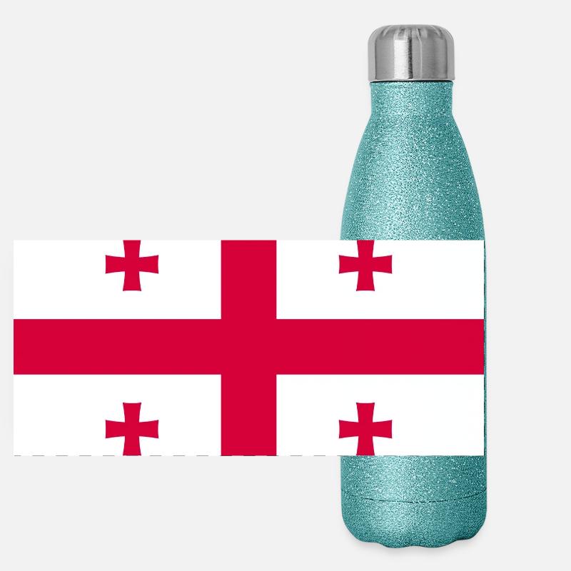 Georgia Flag Panoramic Glitter Thermal Bottle 500 ml