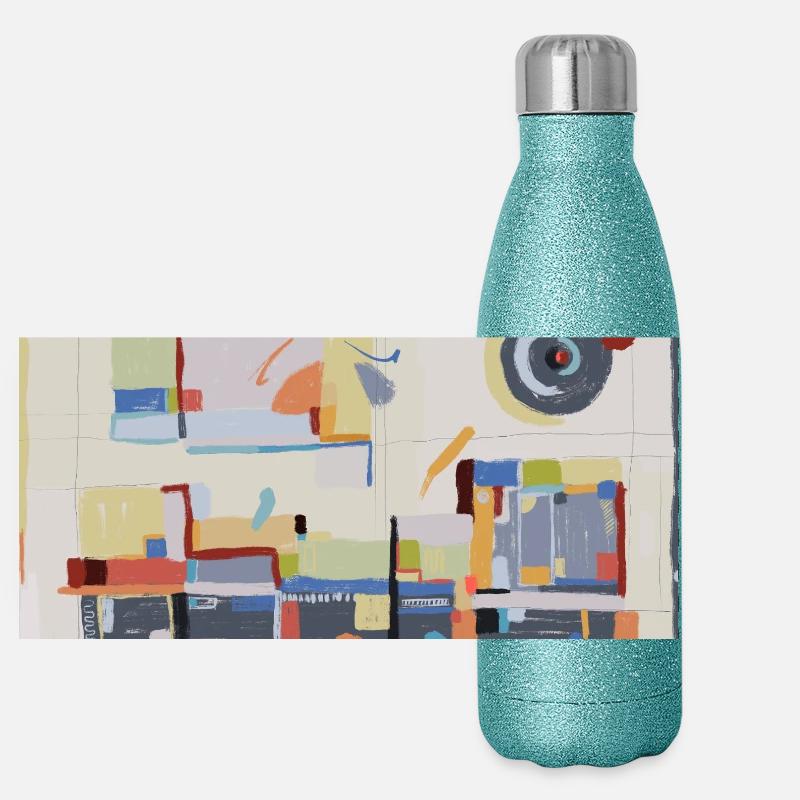 Notes from a Threshold - Panoramic Glitter Thermal Bottle 500 ml - blue glitter