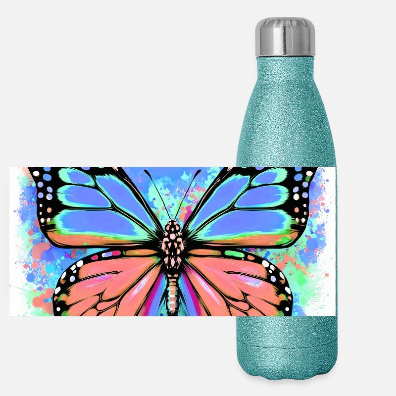 butterfly Panoramic Glitter Thermal Bottle 500 ml