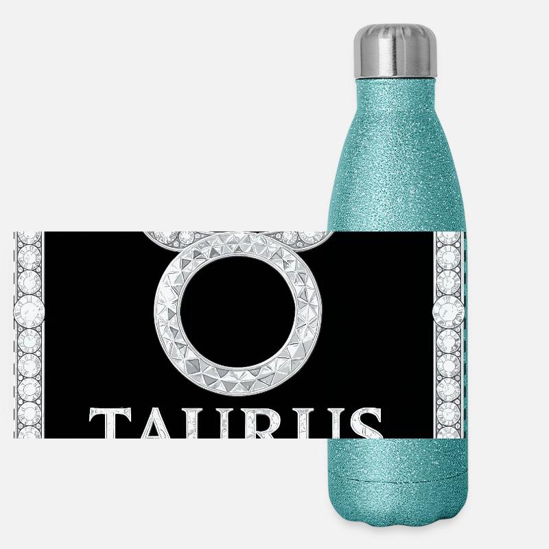 Sternzeichens Stier Panorama Glitzer Isolierflasche 500 ml