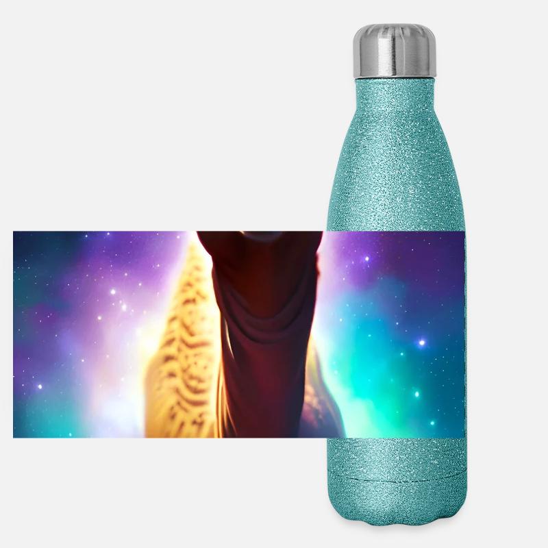 Dromedary Camel - Galaxy Space Panoramic Glitter Thermal Bottle 500 ml