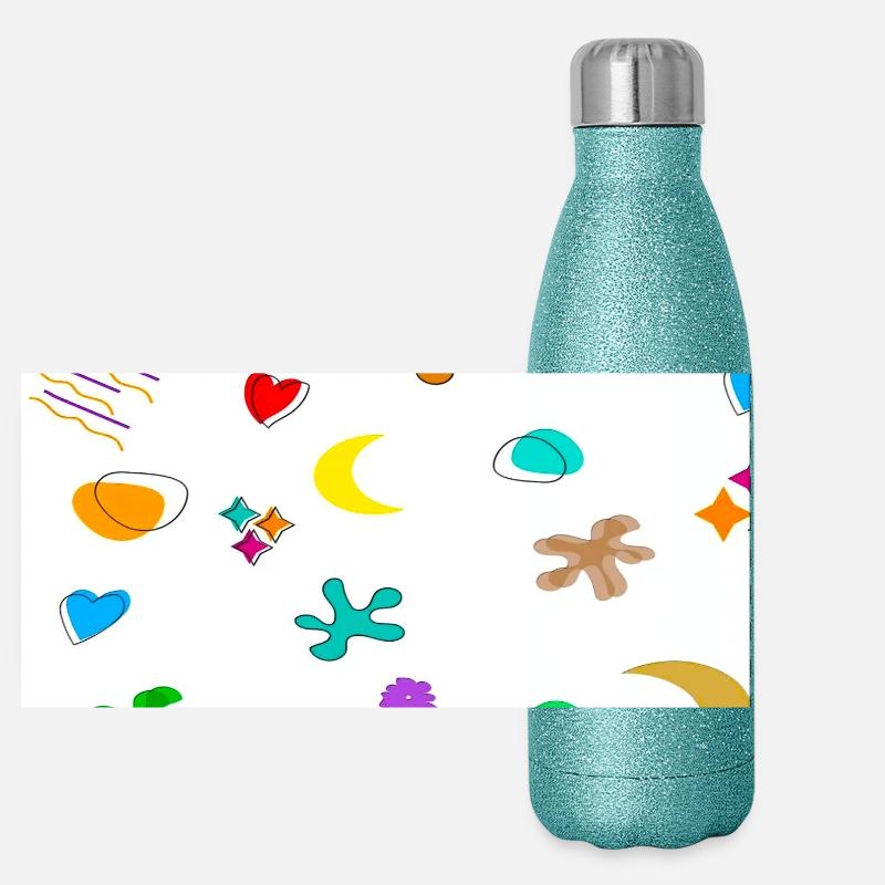 Muster1 Panorama Glitzer Isolierflasche 500 ml