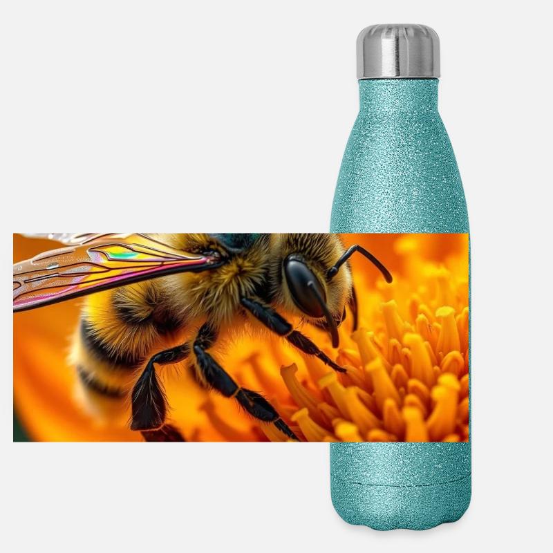 Biene Panorama Glitzer Isolierflasche 500 ml