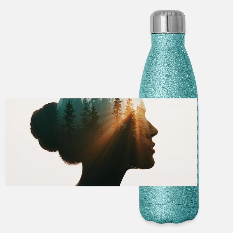 Âme de la forêt Gourde isotherme panoramique pailletée 500 ml
