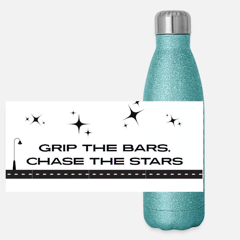 Grip_the_bars _chase_the_stars Panoramic Glitter Thermal Bottle 500 ml
