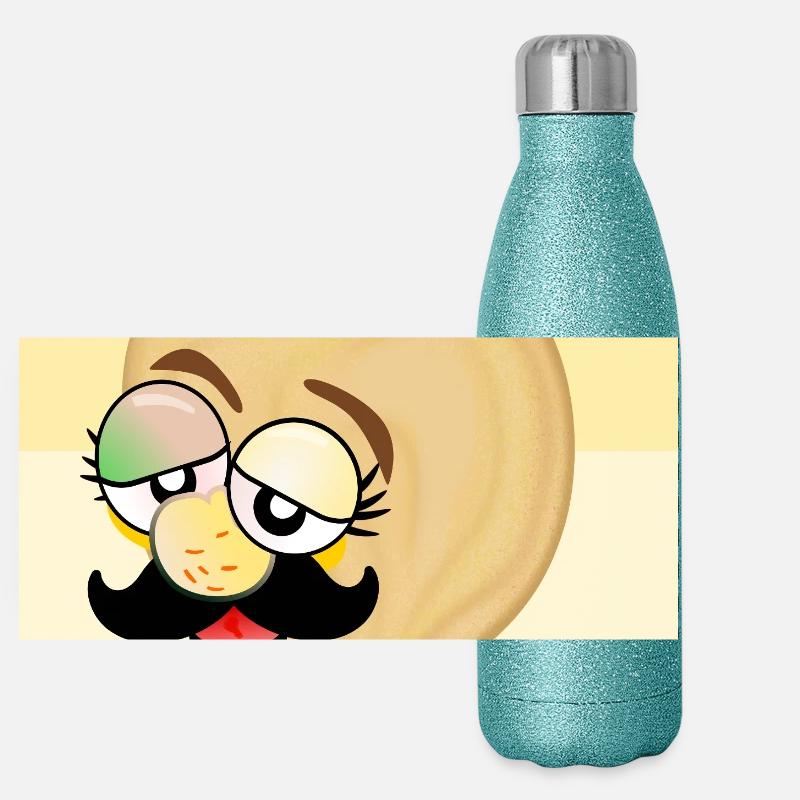 Chickpea Dad Moustache Panoramic Glitter Thermal Bottle 500 ml