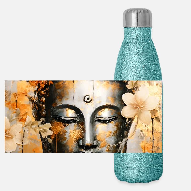 Buddha Tranquility Aesthetic Artistic Panoramic Glitter Thermal Bottle 500 ml
