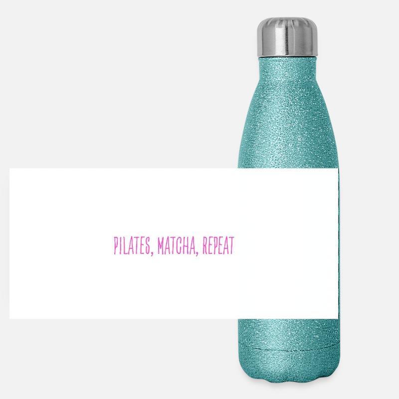 pilates, matcha, repeat Gourde isotherme panoramique pailletée 500 ml