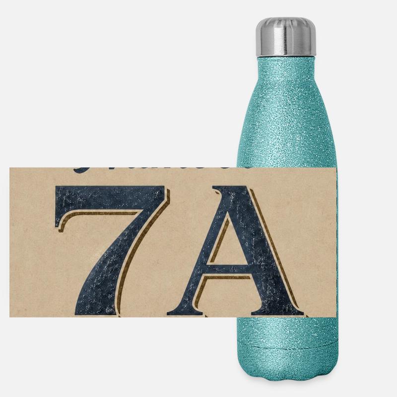 Vintage 7A 1948 Numeral Emblem Panoramic Glitter Thermal Bottle 500 ml