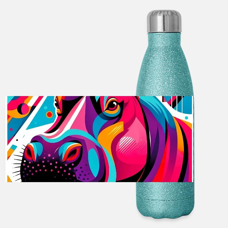 Hippopotame Gourde isotherme panoramique pailletée 500 ml