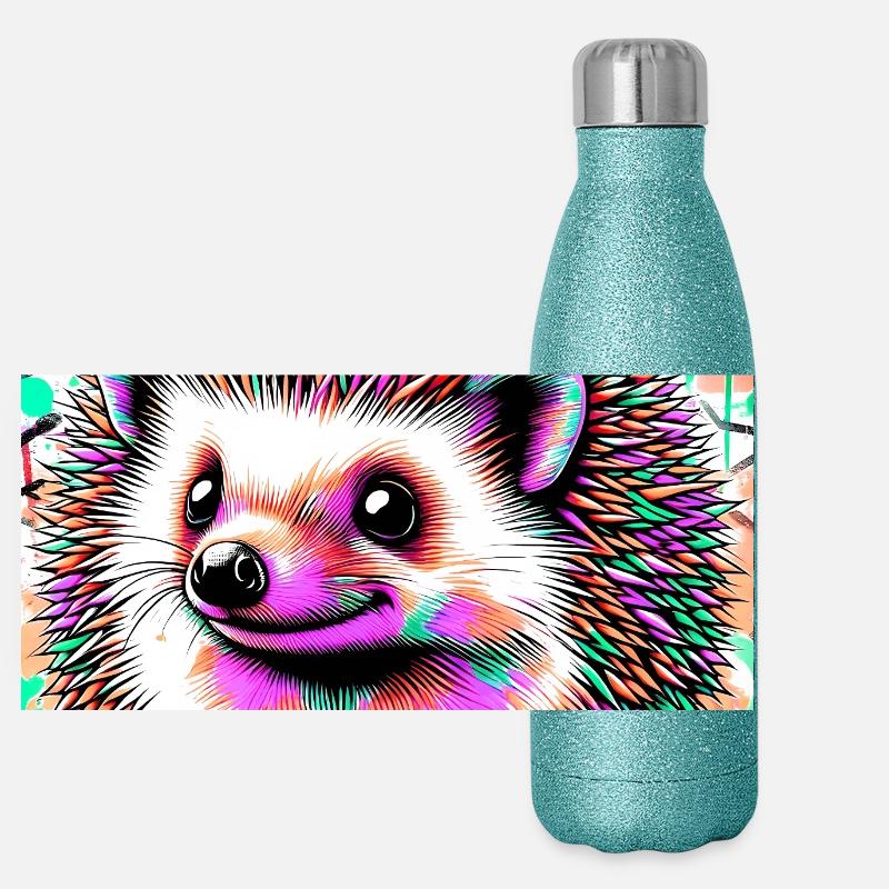 hérisson Gourde isotherme panoramique pailletée 500 ml