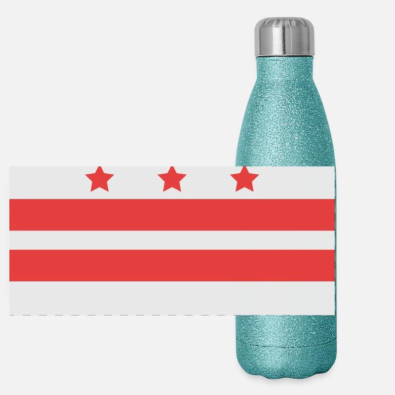 Drapeau de Washington Gourde isotherme panoramique pailletée 500 ml