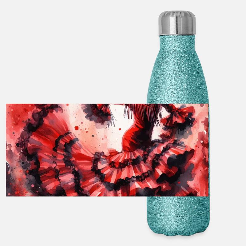 La passion d’une danseuse de flamenco Gourde isotherme panoramique pailletée 500 ml