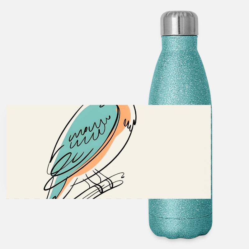Je suis un roi, pas seulement un pêcheur – Eisvogel Gourde isotherme panoramique pailletée 500 ml