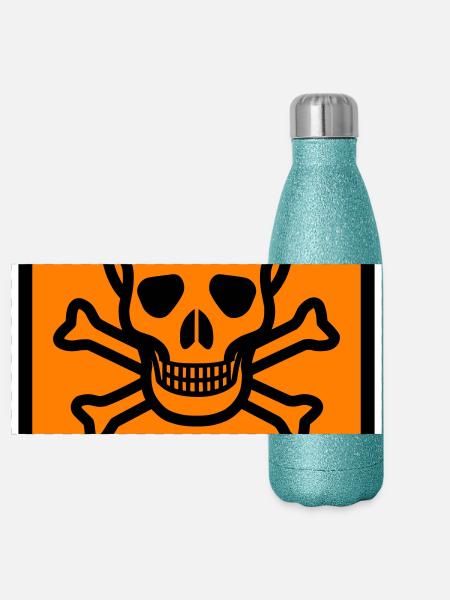Poisonous - Panoramic Glitter Thermal Bottle 500 ml - blue glitter - Front