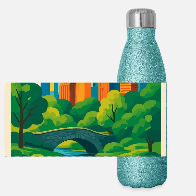 Ambiance de Central Park Gourde isotherme panoramique pailletée 500 ml