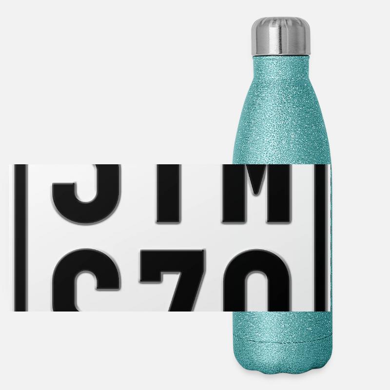 Simson S70 Moped License Plate Panoramic Glitter Thermal Bottle 500 ml