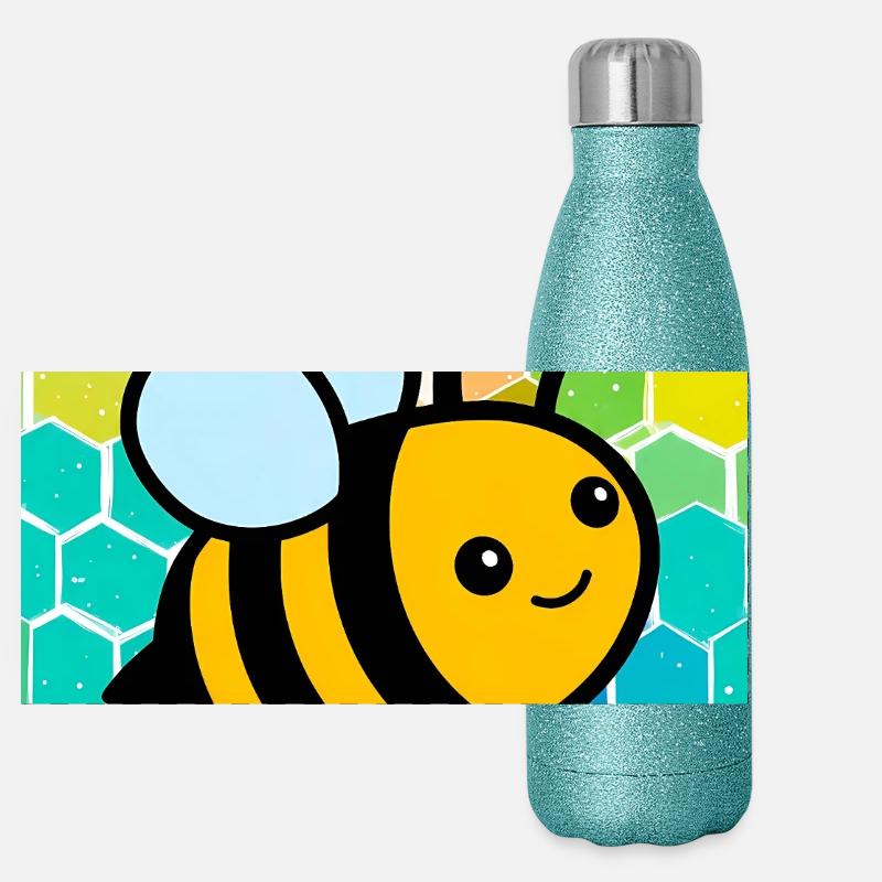 abeille Gourde isotherme panoramique pailletée 500 ml