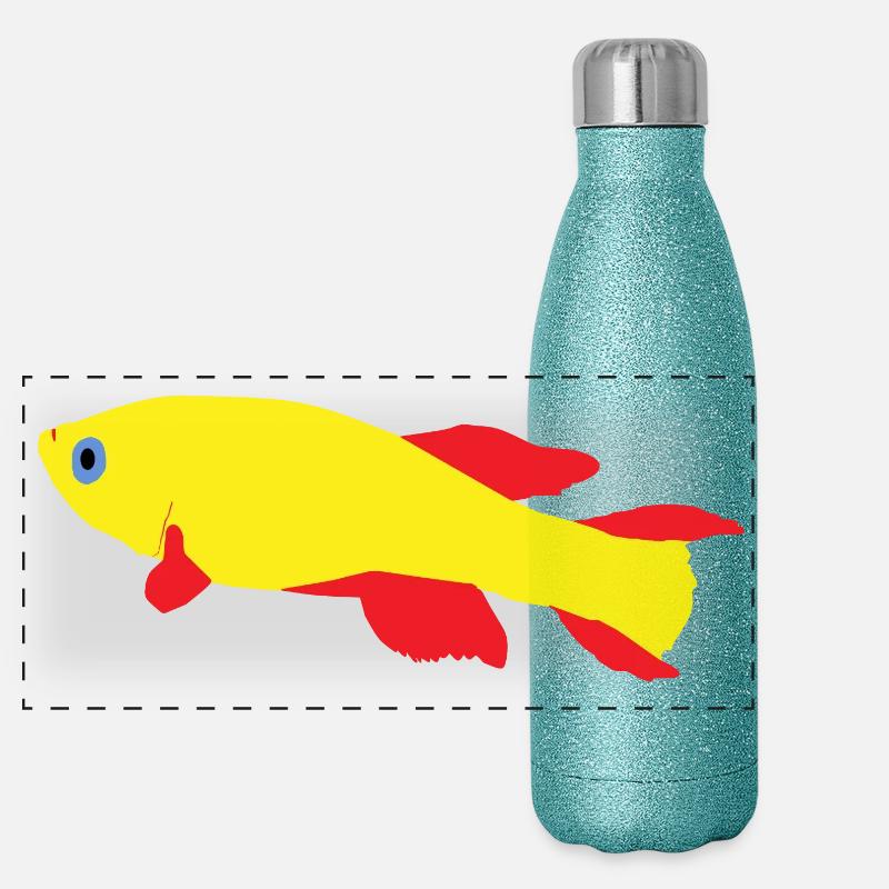 Killifish Rouge et Jaune Gourde isotherme panoramique pailletée 500 ml