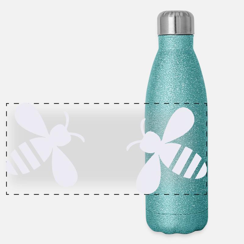 Bee Silhouettes Panoramic Glitter Thermal Bottle 500 ml