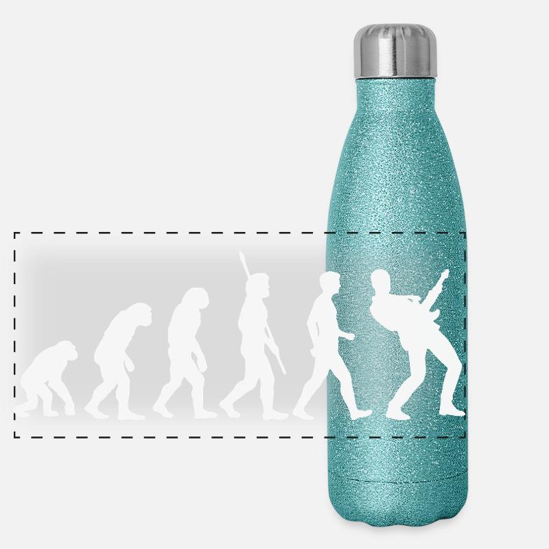 Evolution Music Rock Bassgitarrist Gitarre Panorama Glitzer Isolierflasche 500 ml