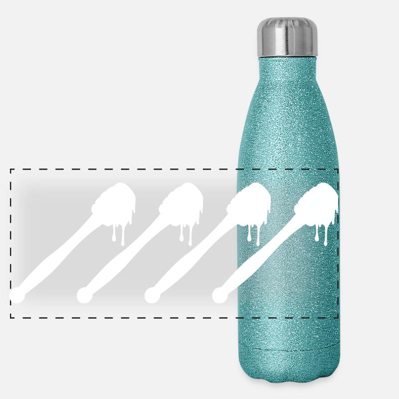 Dessin à la cuillère à miel Gourde isotherme panoramique pailletée 500 ml