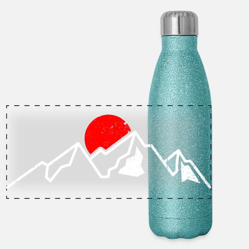 Lever du soleil du Sommet Pourpre Gourde isotherme panoramique pailletée 500 ml