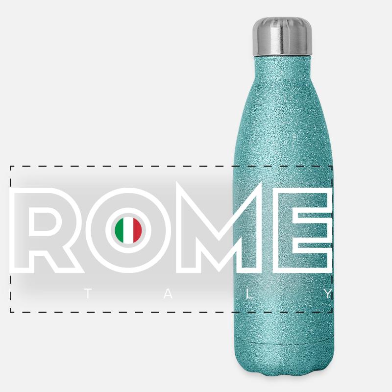 Drapeau italien de Rome O Emblem Gourde isotherme panoramique pailletée 500 ml