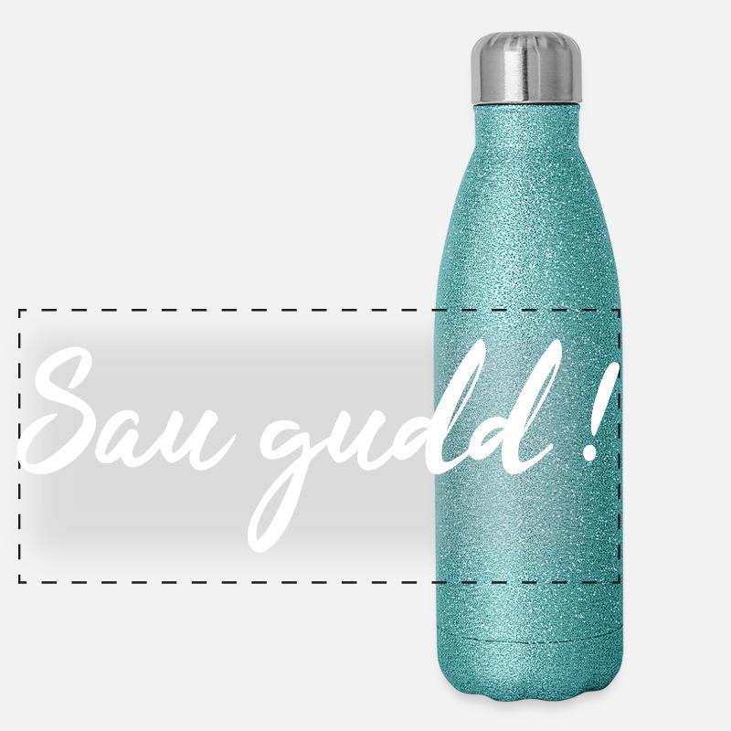 Saarländisch Dialekt Shirt Saar Saarland Geschenk Panorama Glitzer Isolierflasche 500 ml