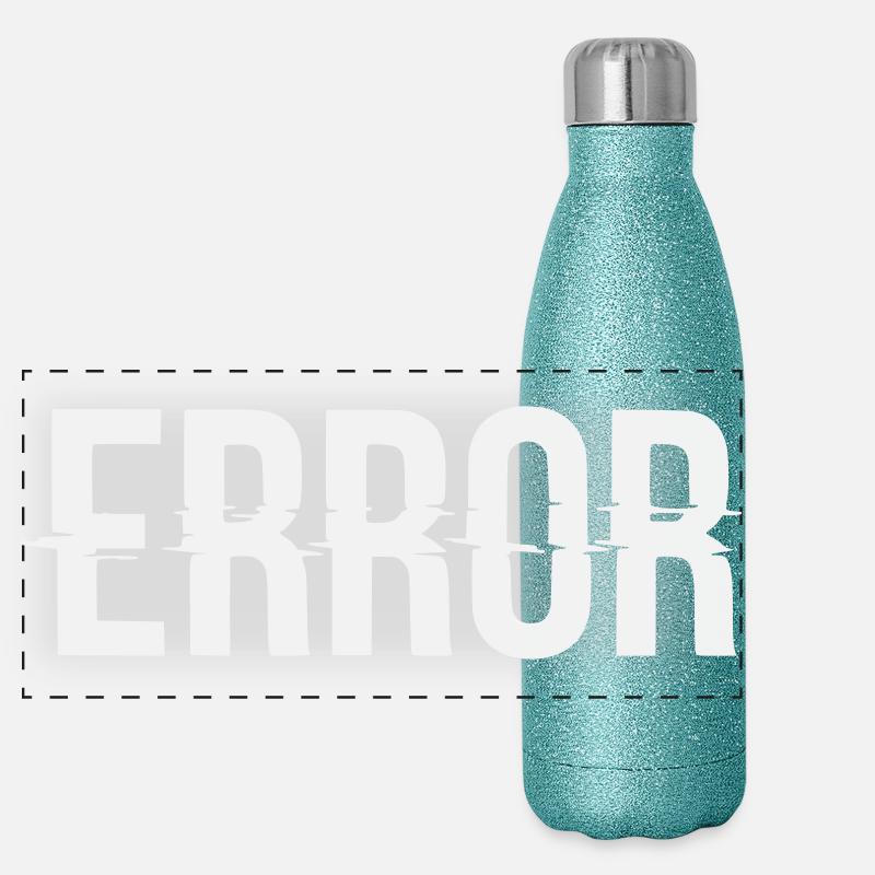 Error Fehlermeldung mit Glitch Schriftzug Panorama Glitzer Isolierflasche 500 ml