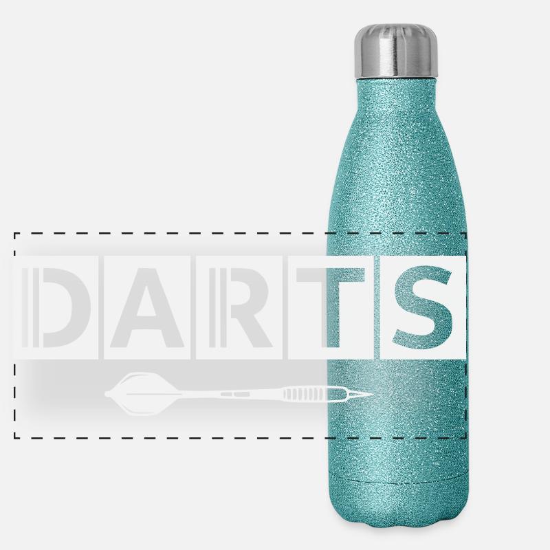 Motif de fléchettes avec détails de flèches Gourde isotherme panoramique pailletée 500 ml