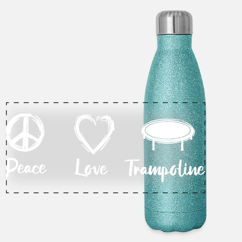 Peace Love Trampoline Panorama Glitzer Isolierflasche 500 ml
