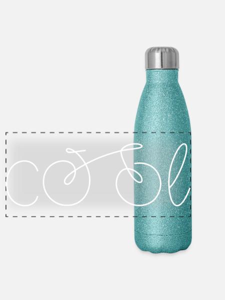 Fahrrad cool - Panorama Glitzer Isolierflasche 500 ml - Blau Glitzer