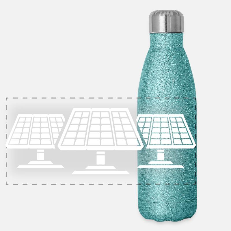 Solar PV Anlage Panele Panorama Glitzer Isolierflasche 500 ml