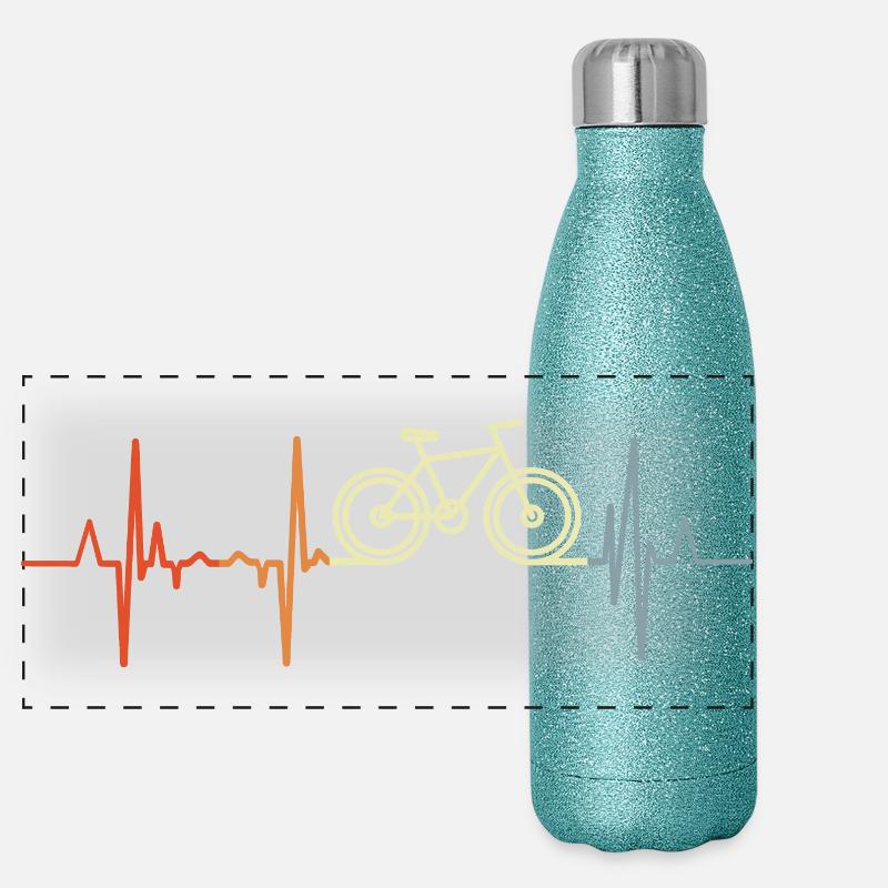 Rythme cardiaque du cycliste Gourde isotherme panoramique pailletée 500 ml