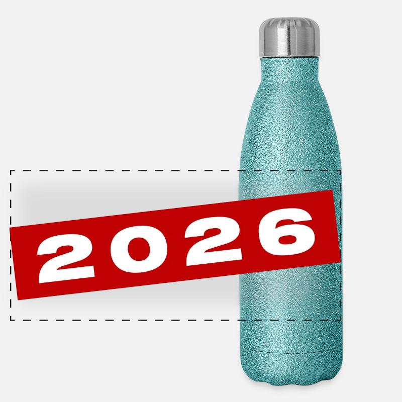 Année 2026 Gourde isotherme panoramique pailletée 500 ml