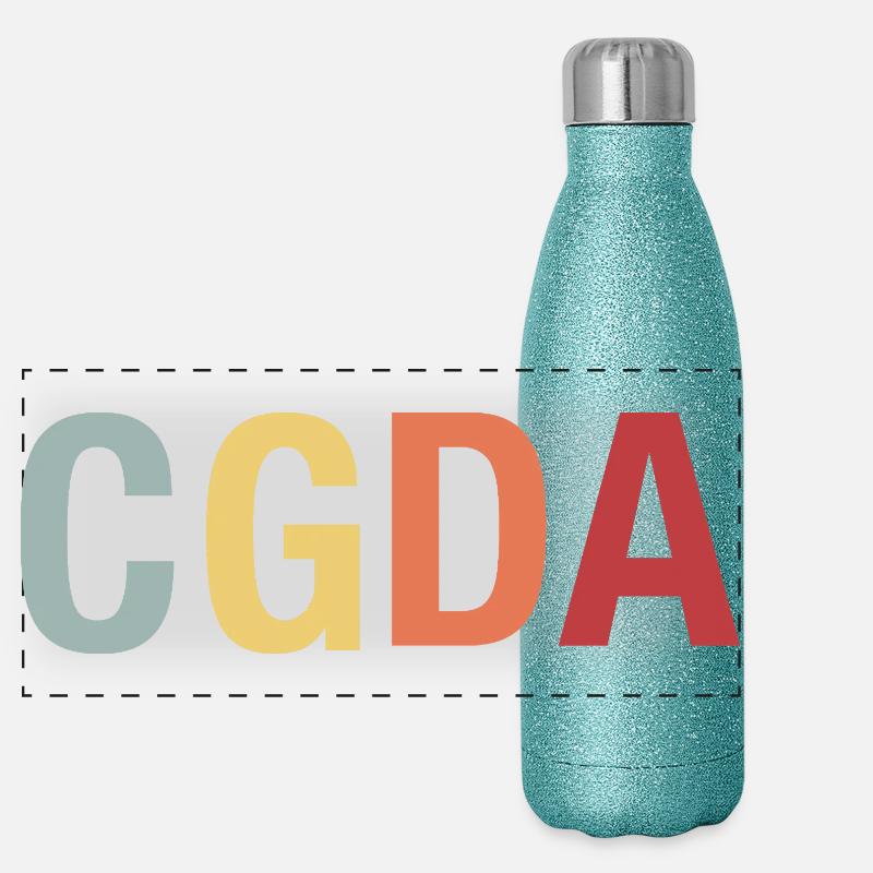 CGDA viola tuning string musician retro Panoramic Glitter Thermal Bottle 500 ml
