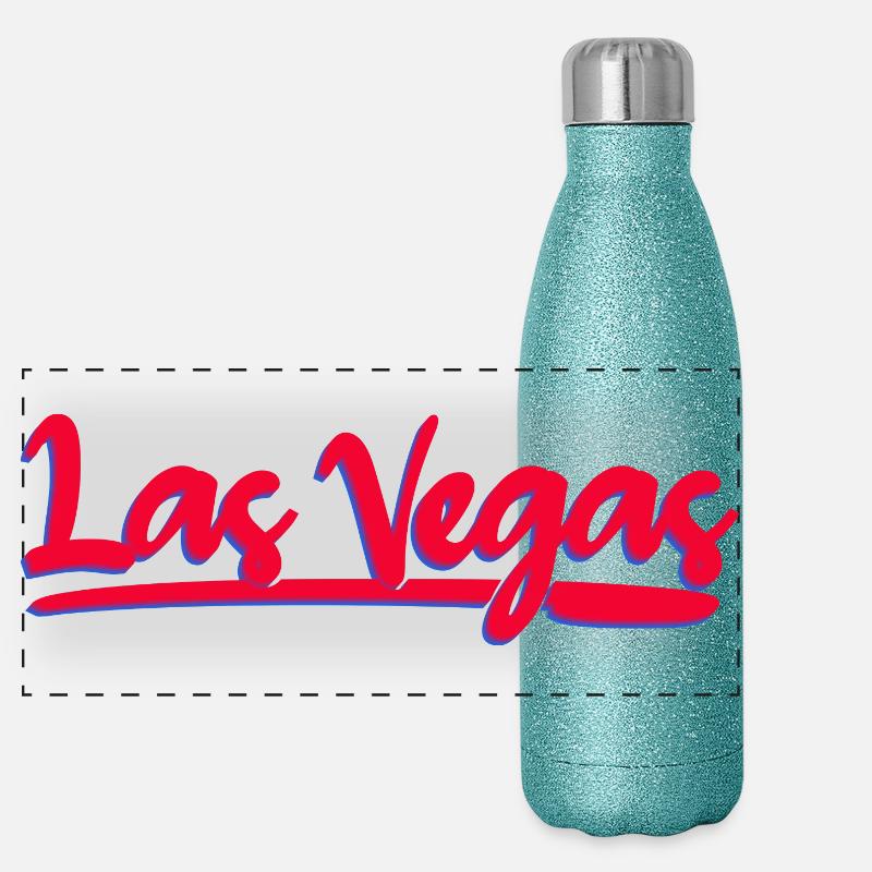 Las Vegas Neon Script Panorama Glitzer Isolierflasche 500 ml