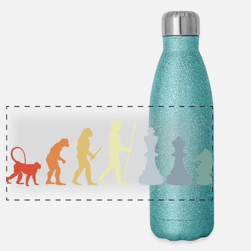 Schach Entwicklung Panorama Glitzer Isolierflasche 500 ml