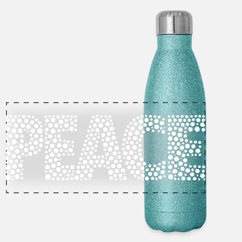PEACE in Points Mosaic Panoramic Glitter Thermal Bottle 500 ml