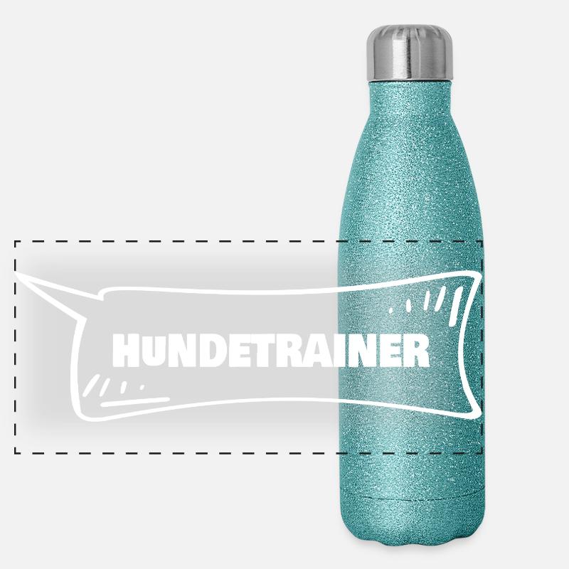 Hundetrainer als Azubi Panorama Glitzer Isolierflasche 500 ml