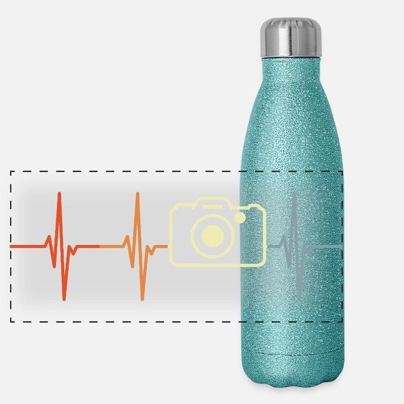 Fotografie Kardiogramm Retro Look Panorama Glitzer Isolierflasche 500 ml