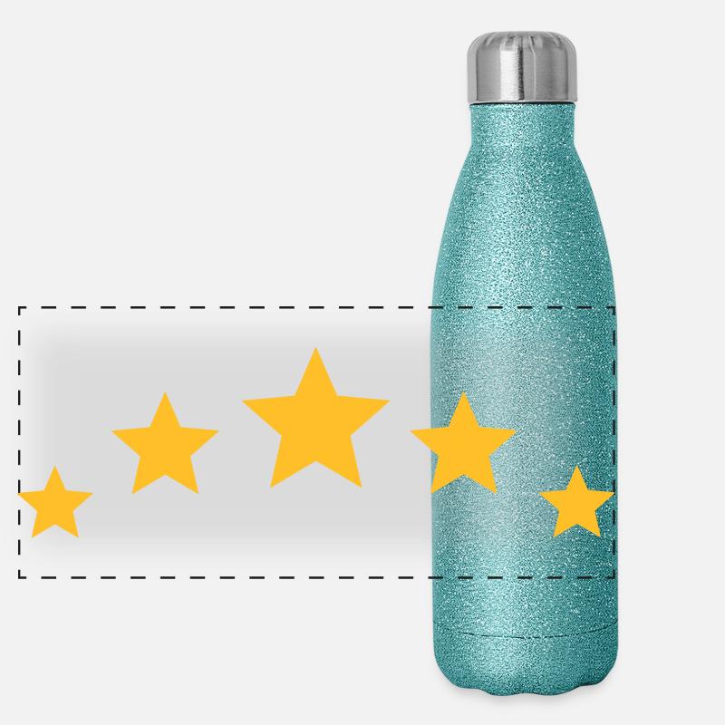 Stars - 5 stars (5-point) | Vectorgraphic Panoramic Glitter Thermal Bottle 500 ml