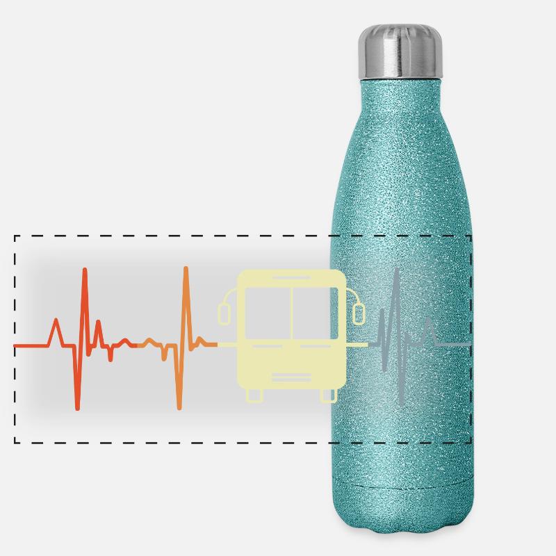 Fréquence cardiaque du bus Gourde isotherme panoramique pailletée 500 ml