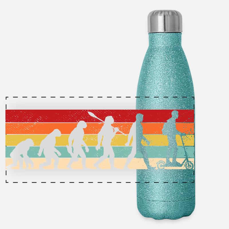 Vintage Evolution - E-Scooter Panorama Glitzer Isolierflasche 500 ml