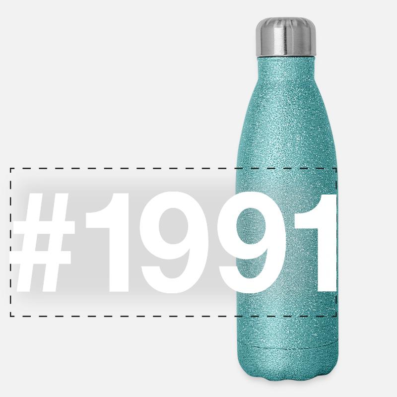 1991 Né à 35 ans 35e anniversaire Gourde isotherme panoramique pailletée 500 ml